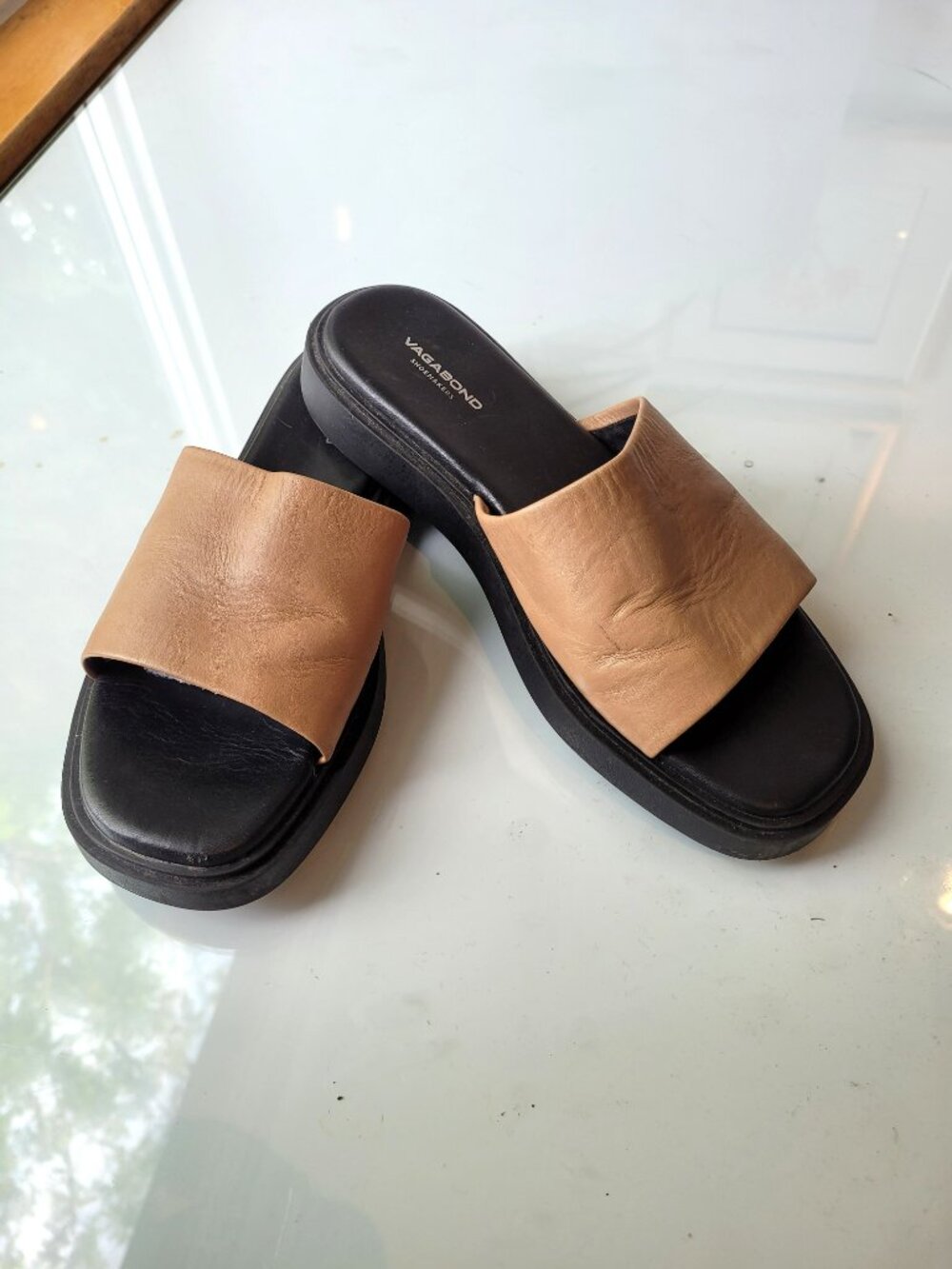 Vagabond Connie Leather Slides Tan Size EU 38